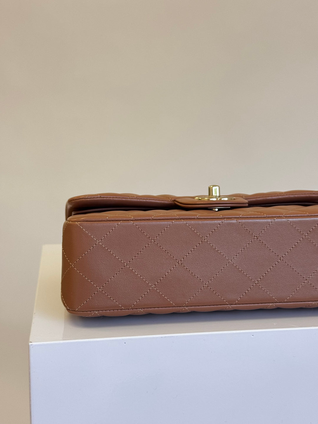 Chanel 22S Small Caramel Lambskin Classic Flap Bag + LGHW