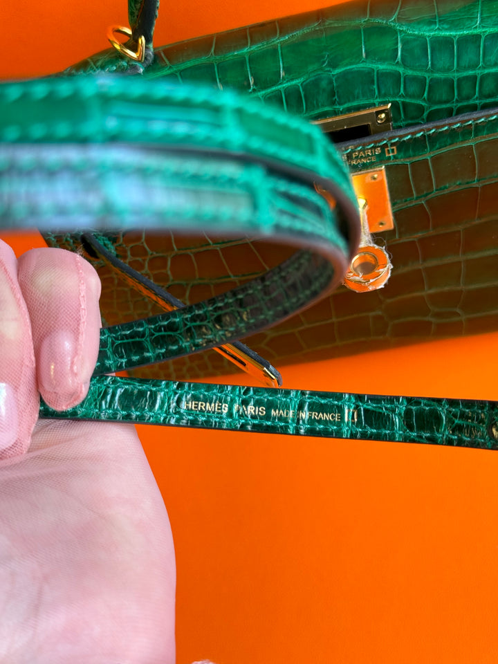 Hermes Emerald Alligator Mini Kelly