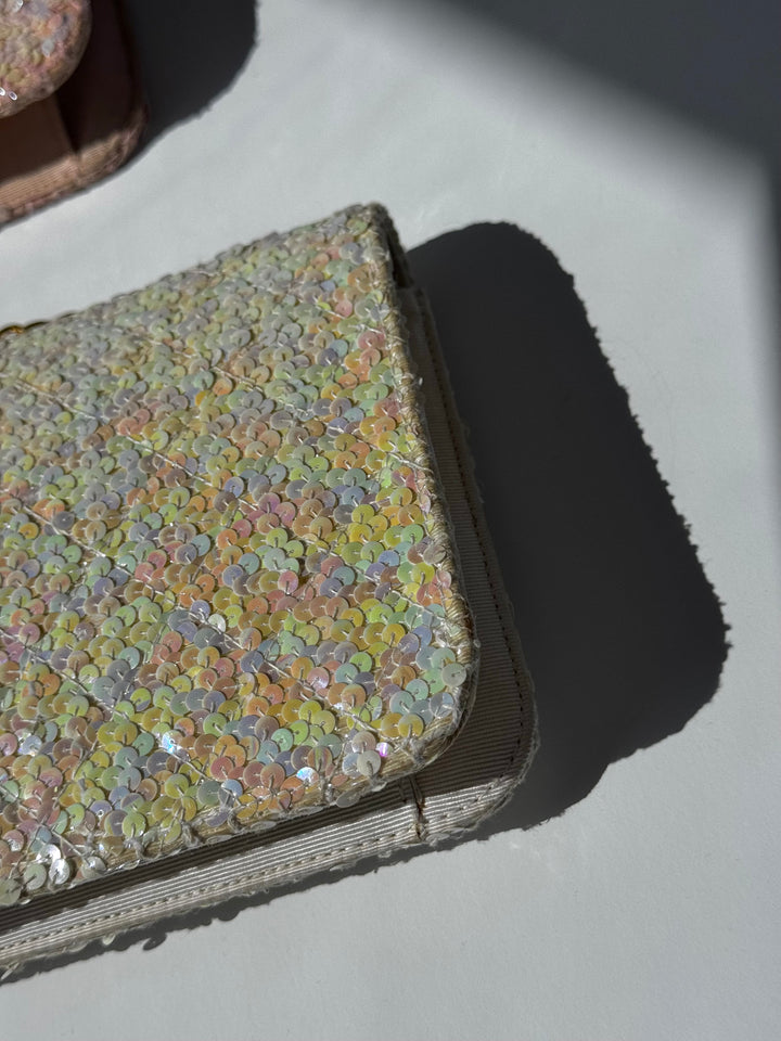 Chanel 1992 Medium Iridescent Sequin Flap Bag