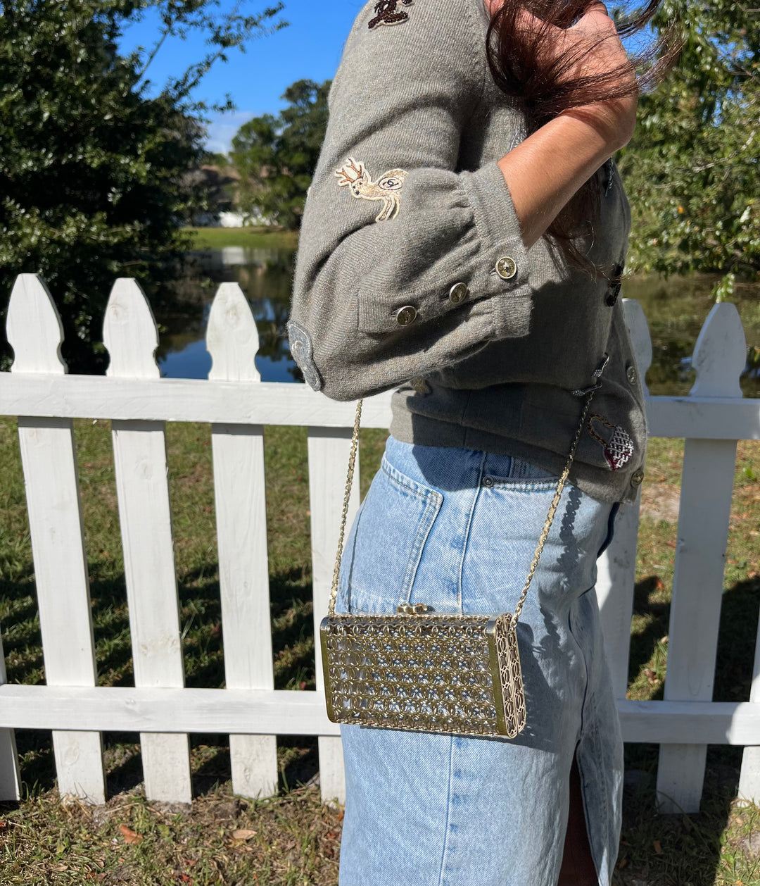 Chanel CC Moucharabieh Minaudiere Bag
