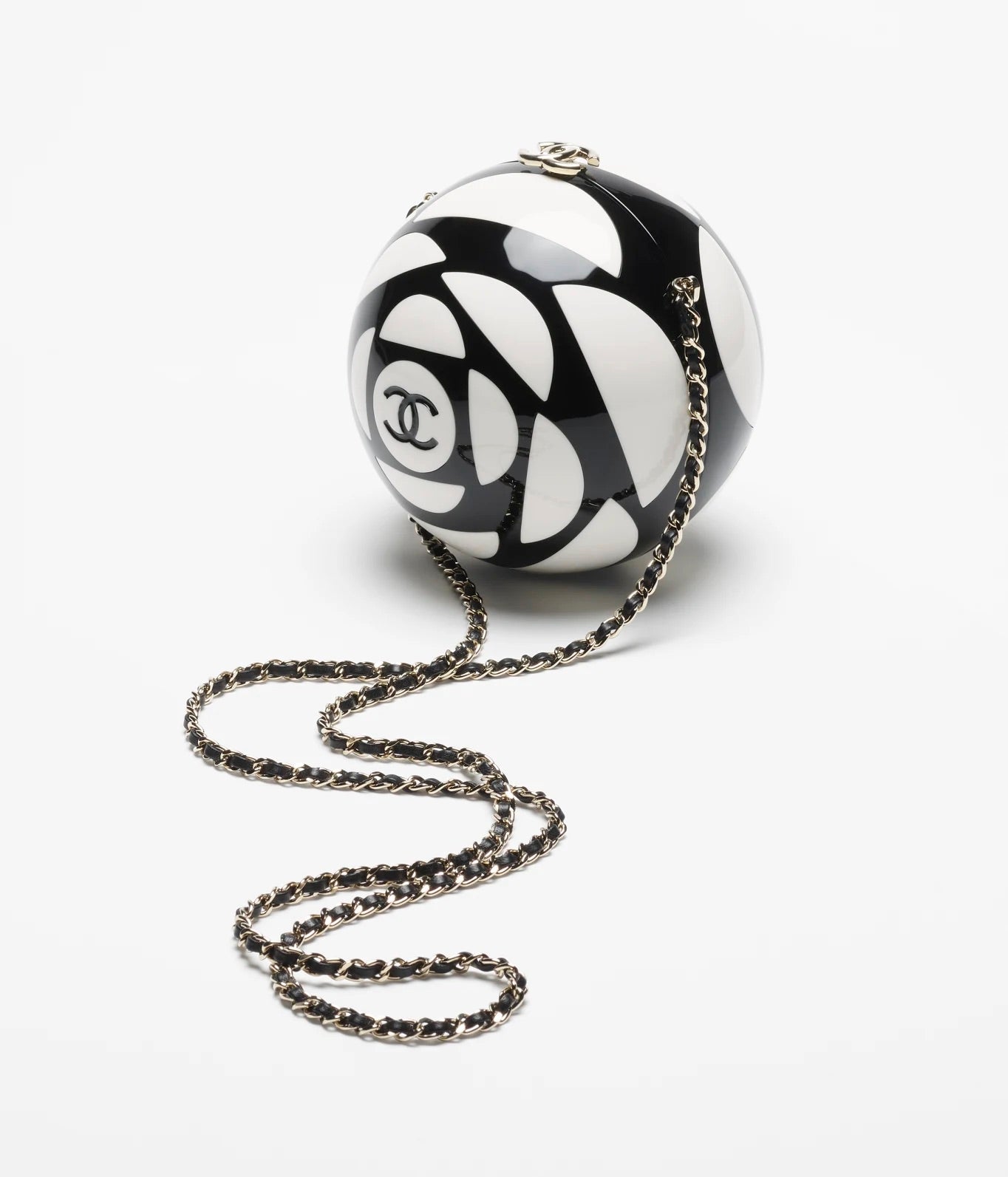 Chanel 2023 Black & White Resin Sphere Minaudiere