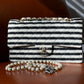 Chanel Ivory/Black Coco Medium Sailor Pearls Double Flap Bag