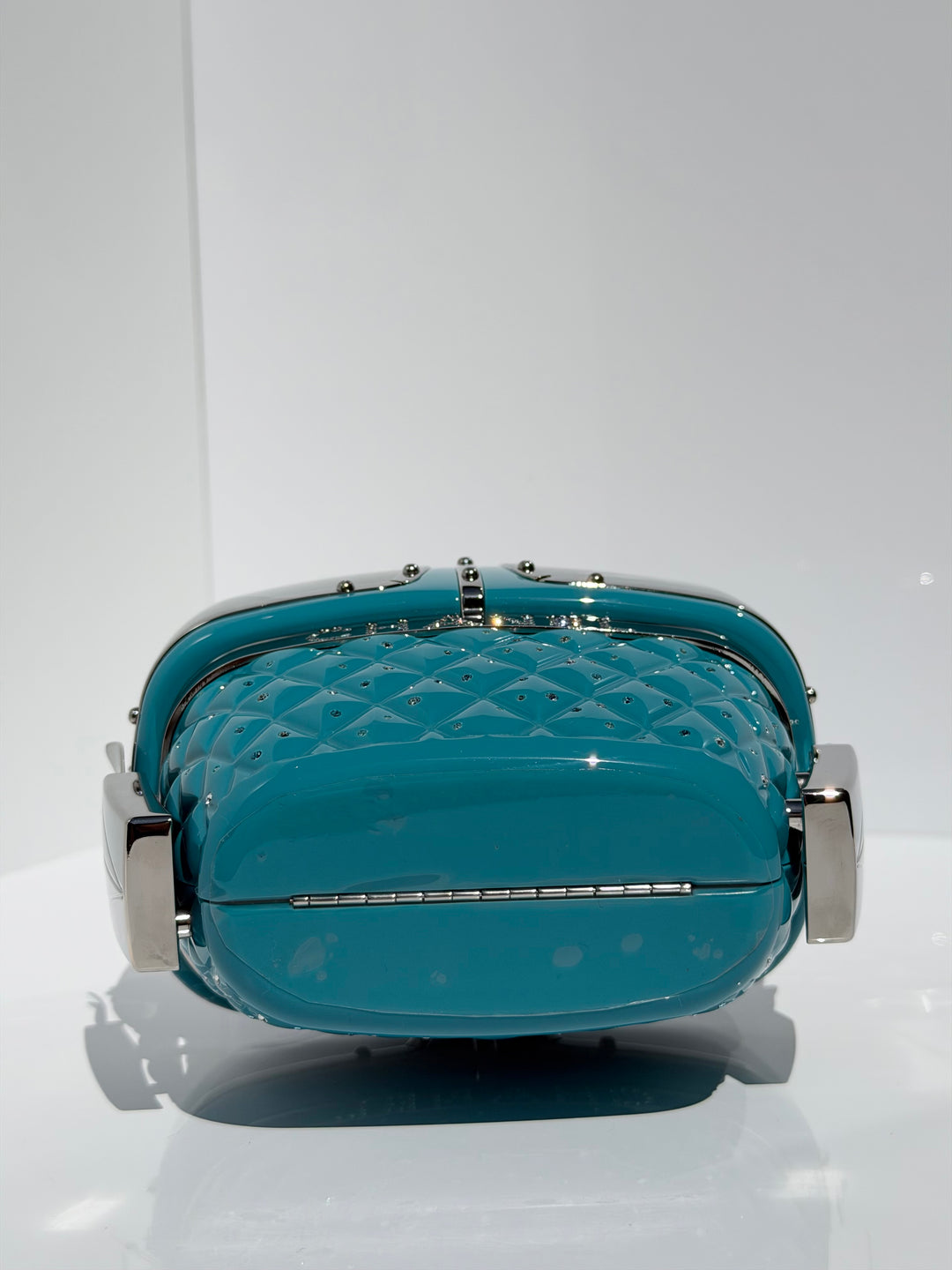 Chanel Ski Gondola Swarovski Minaudière Blue Silver Hardware 2019