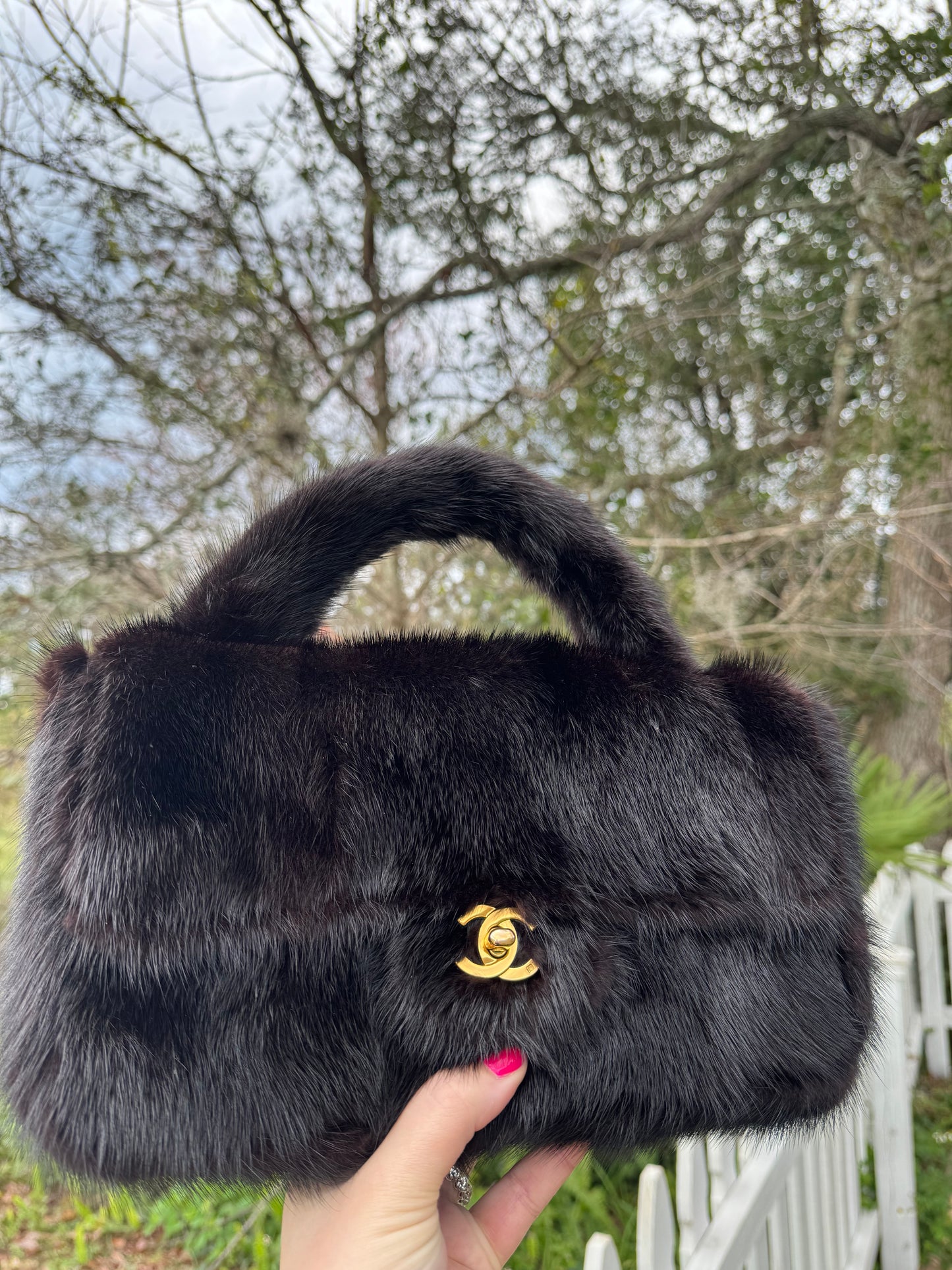 Chanel RARE 100% Genuine Mink Fur Kelly