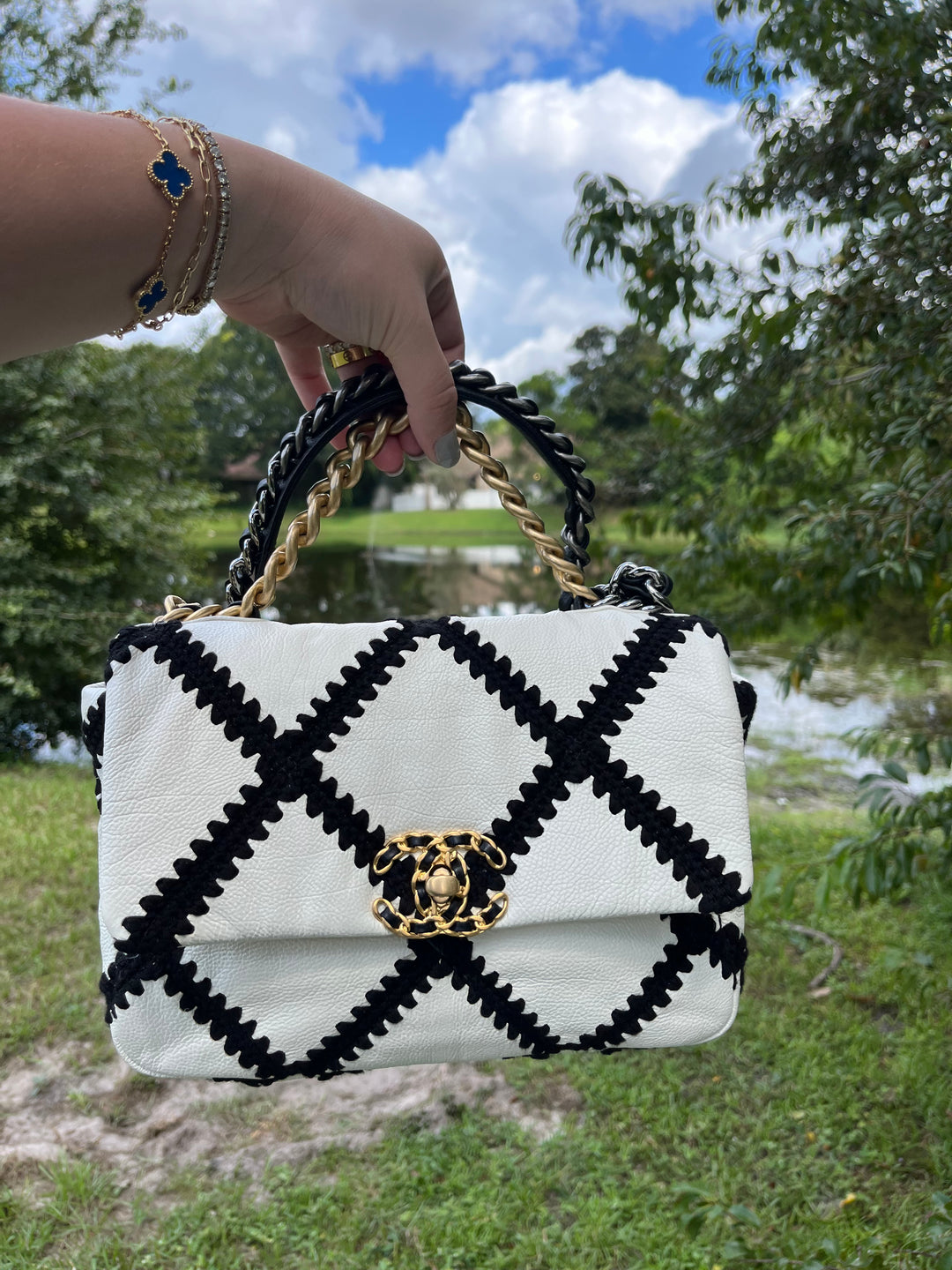 Chanel 19 Medium Crochet Quilted Calfskin Flap Bag