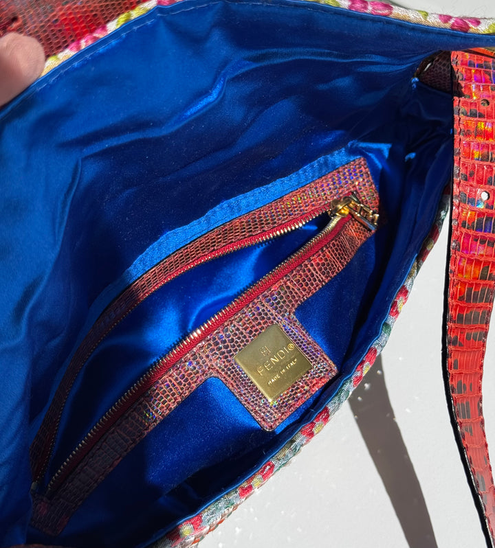 Fendi RARE Embellished Mixed Media Baguette