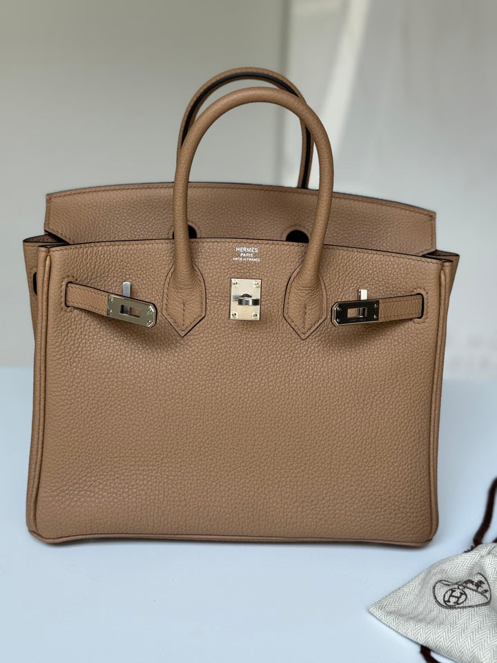 Hermes Chai Togo Birkin 25 Palladium Hardware