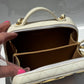 Chanel 21K Small White Lambskin Golden Plate Vanity Case