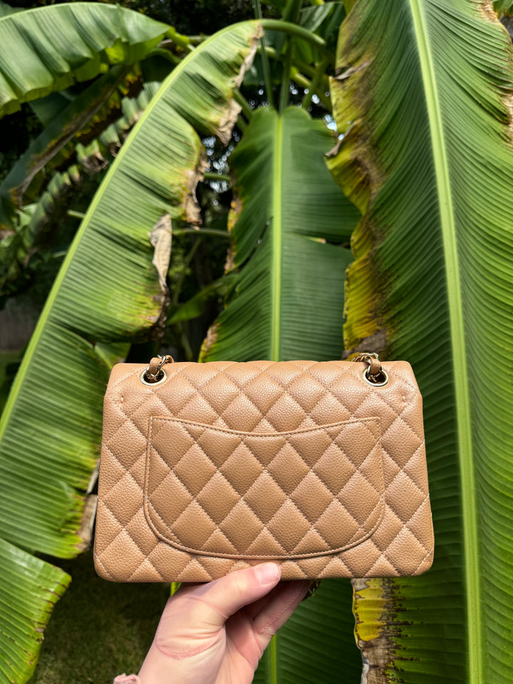 Chanel 18S Small Dark Beige Caviar Double Flap