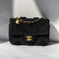 Chanel 24P Black Braided Raffia Mini Flap Bag