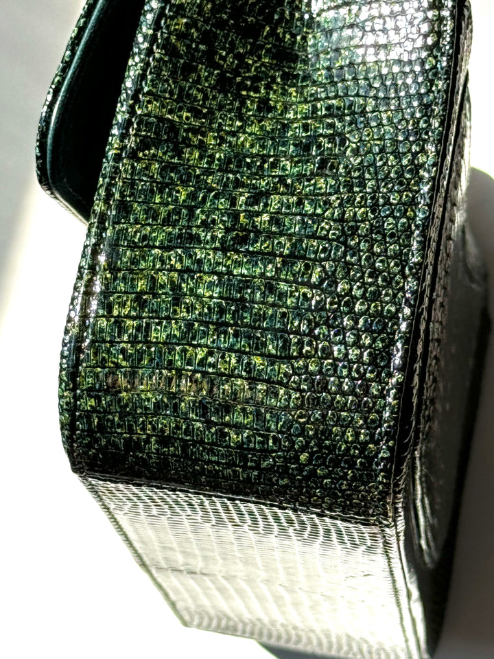 Chanel Green Lizard Mini Flap Bag