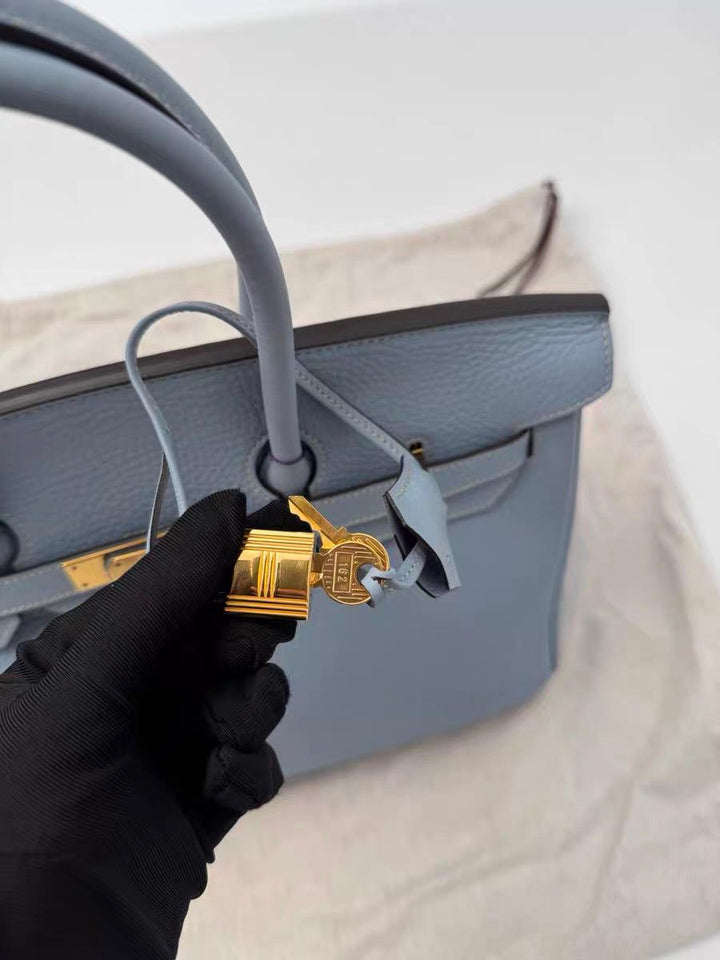 Hermès Birkin 35 Bleu Lin Togo Gold Hardware