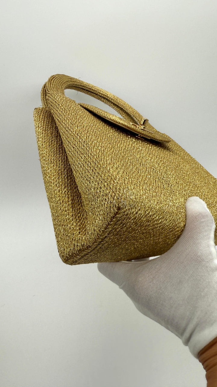 Chanel RARE 1998 Gold Silk Woven Small Kelly