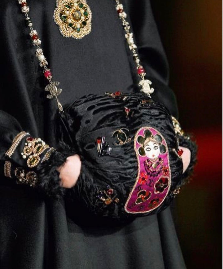 Chanel 2009 Paris - Moscou Embellished Persian Lamb Muff Clutch Bag