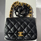 Chanel Lacquered Metal Small CC Lambskin Flap Bag