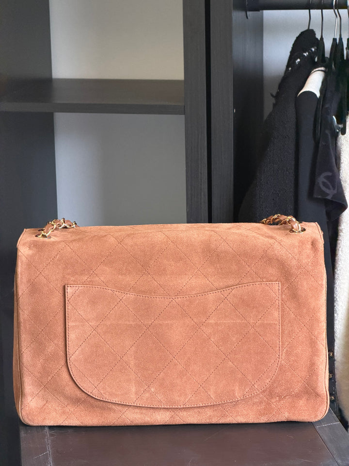 Chanel Maxi Flap Souplissimo Suede Calfskin Camel Gold Hardware 2026