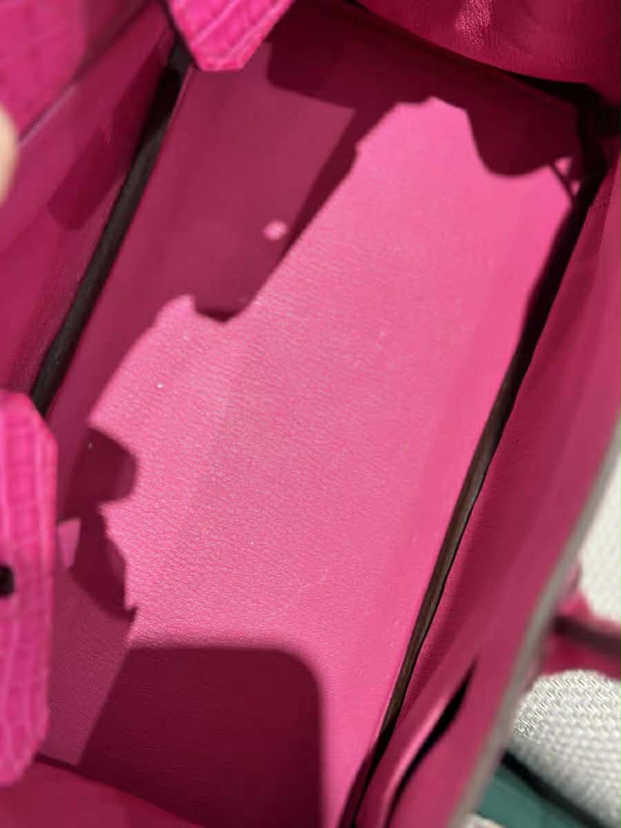 Hermès Birkin 25 Matte Alligator Rose Shocking Palladium Hardware