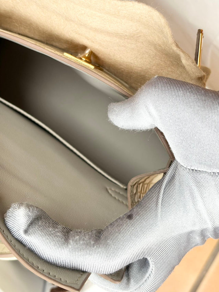 Hermes Mini Sellier Beton Matte Alligator Kelly 20