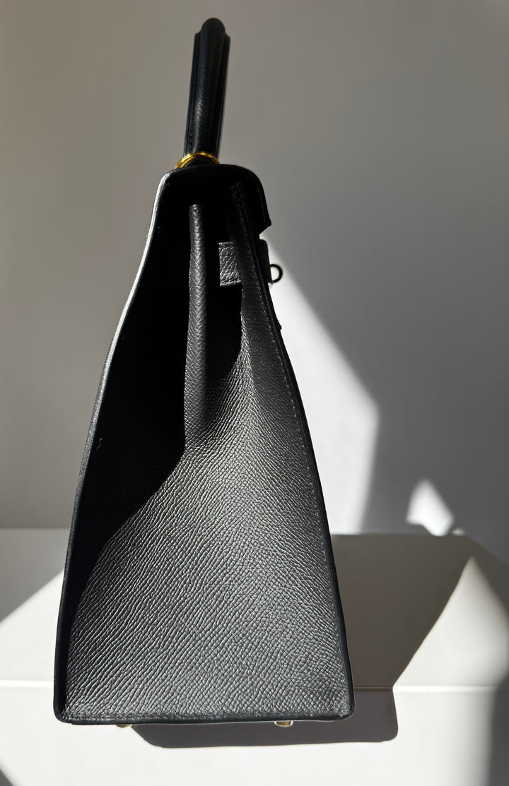 Hermes 2021 Black Noir Sellier Epsom Kelly 28