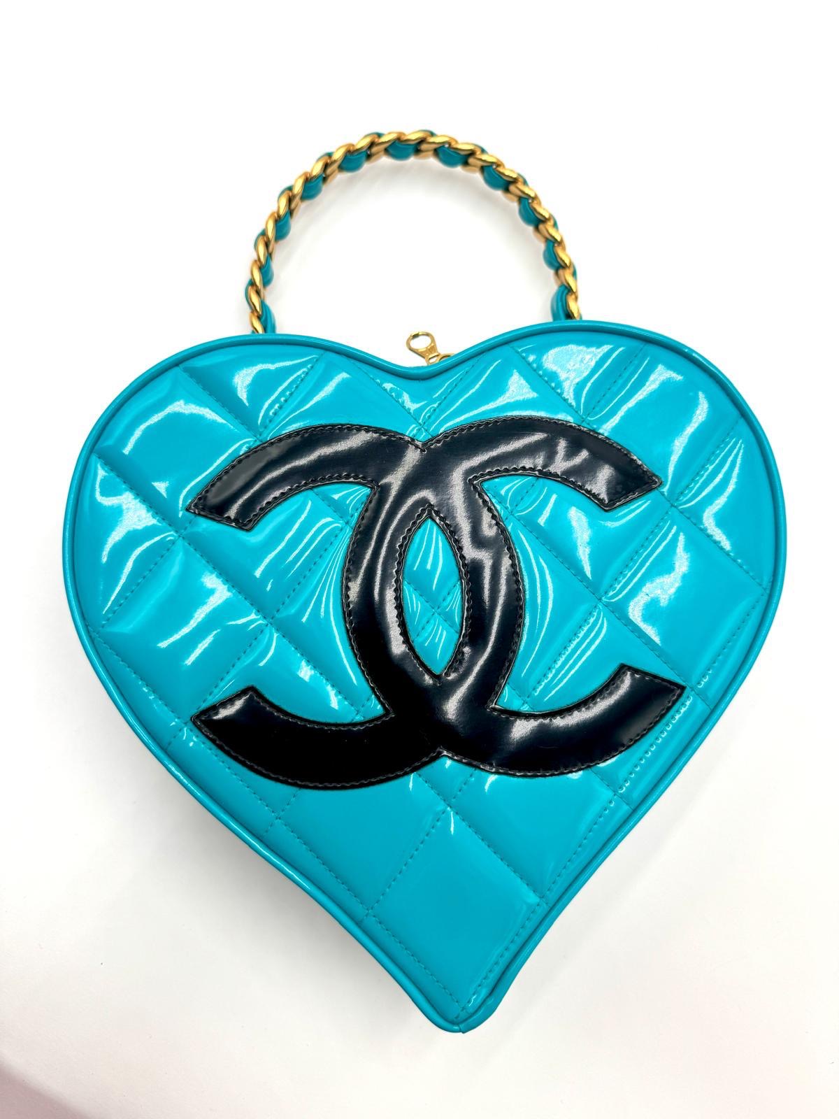 Chanel 1995 CC Blue Heart Vanity Bag