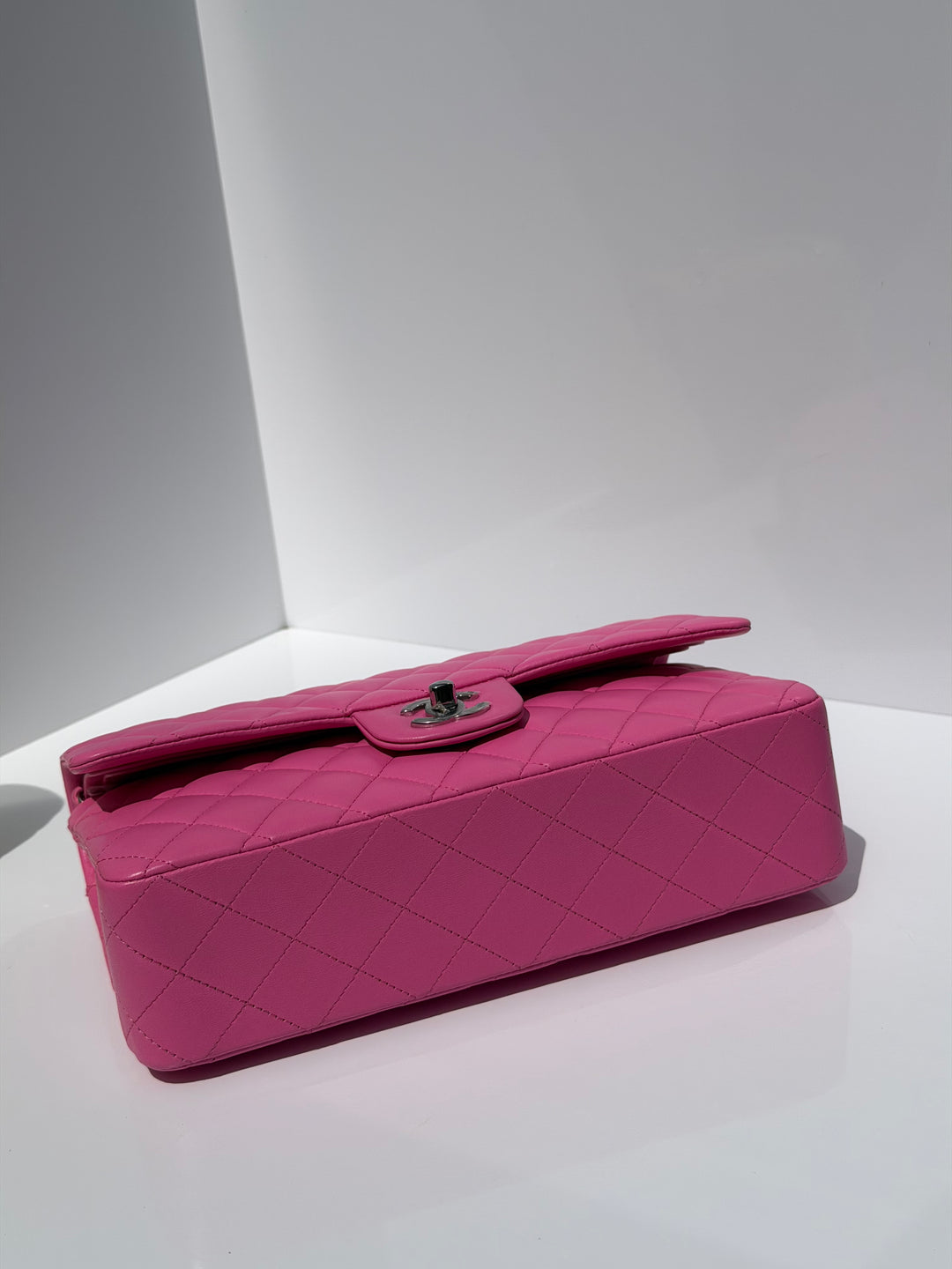 Chanel 21S Medium Classic Flap Lambskin Pink Silver Hardware