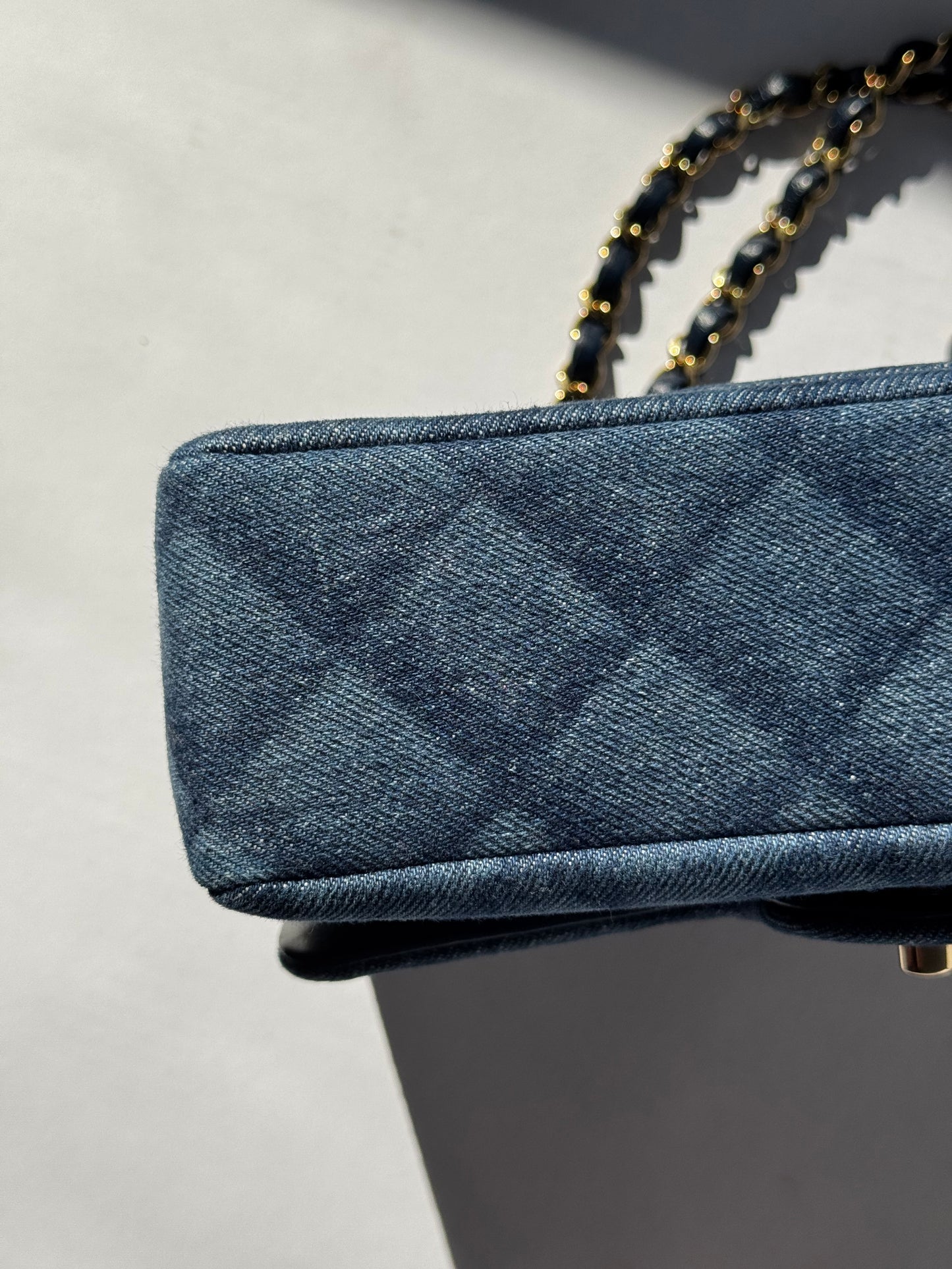 Chanel 22K Small Denim Classic Double Flap Bag