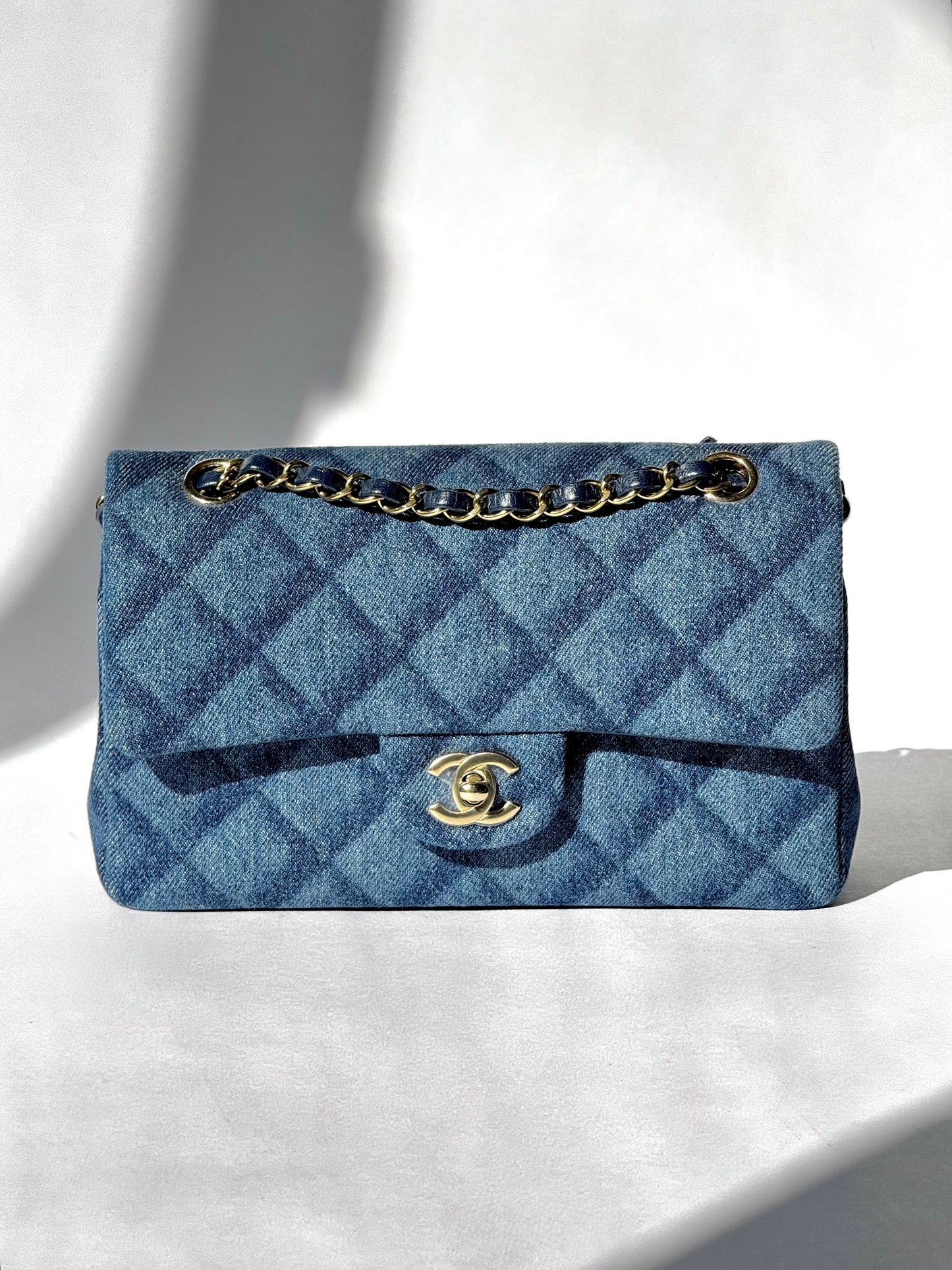 Chanel 22K Small Denim Classic Double Flap Bag