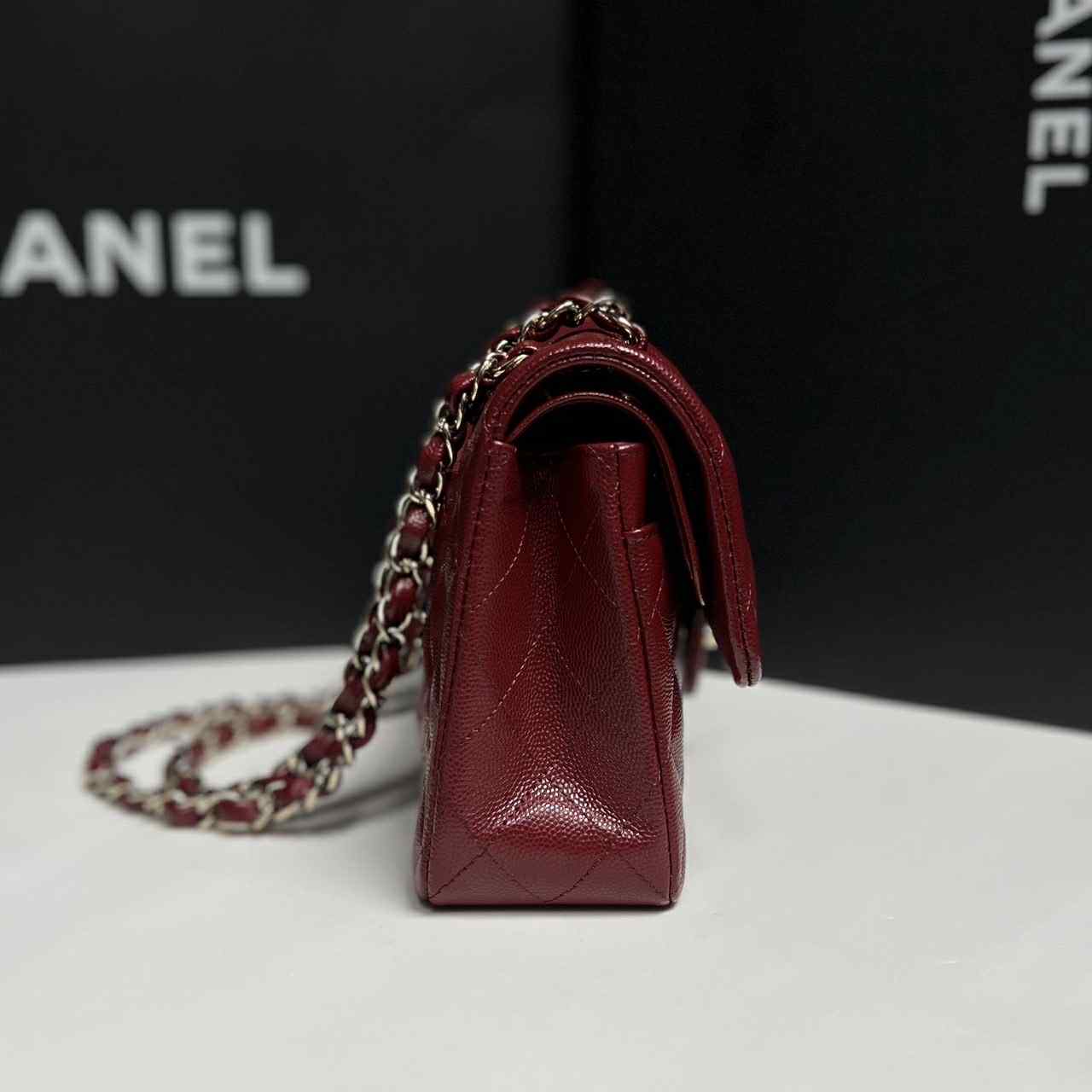 Chanel 19b Burgundy Small Caviar Classic Flap