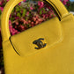 Chanel Vintage Medium Yellow Caviar Kelly Top Handle