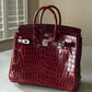 Hermes 2016 Bourgogne Shiny Niloticus Crocodile Birkin 25