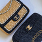 Chanel 18C Black Ancient Greece Raffia Crochet Flap Bag