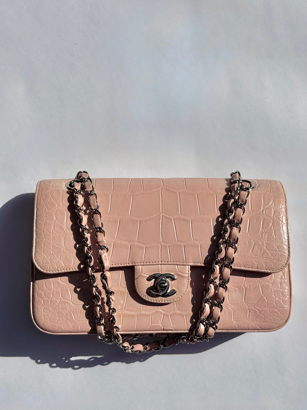 Chanel Bubblegum Pink Alligator Medium Classic Flap Bag