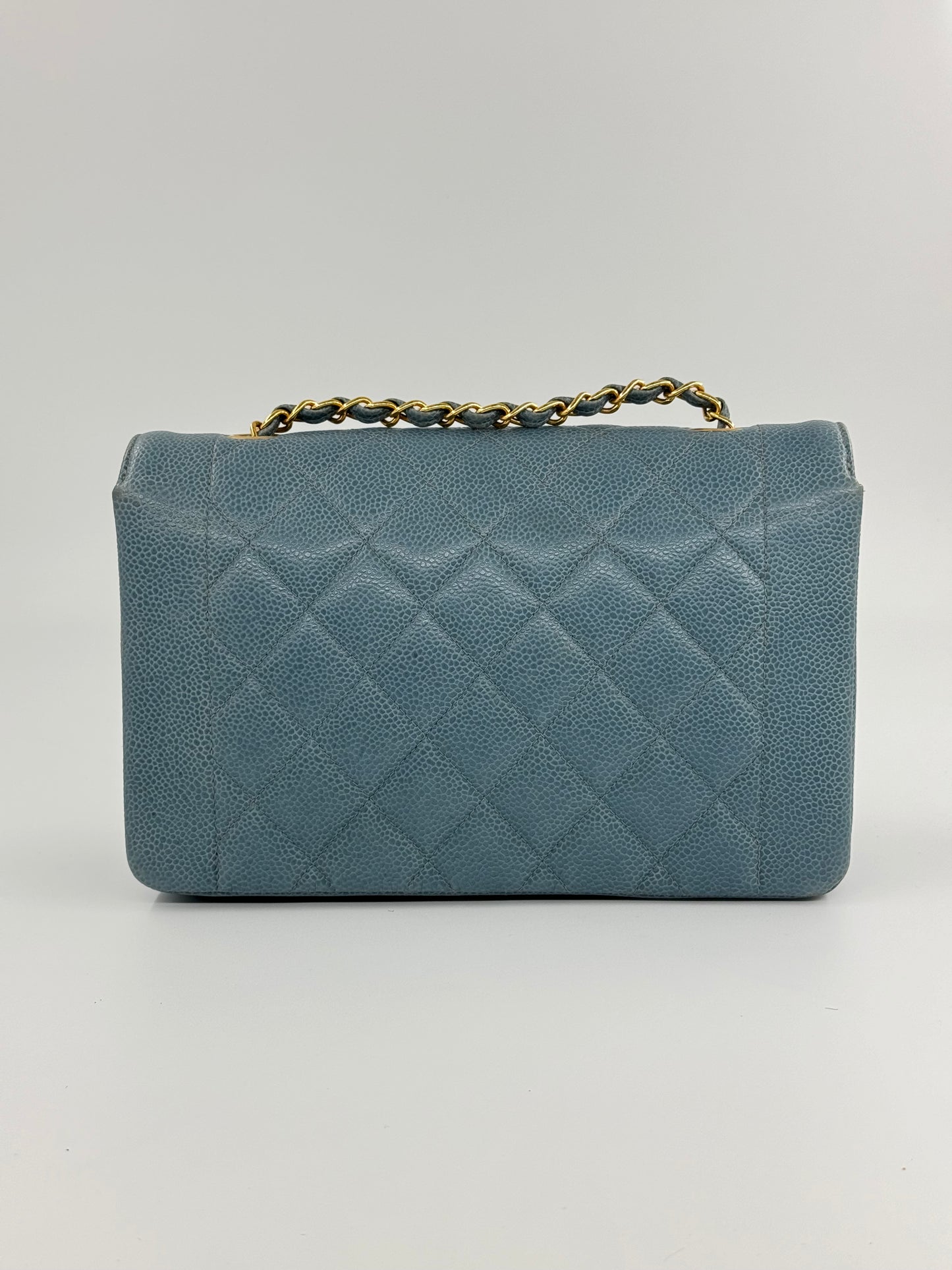 Chanel Baby Blue 24K Medium Caviar Diana Flap Bag