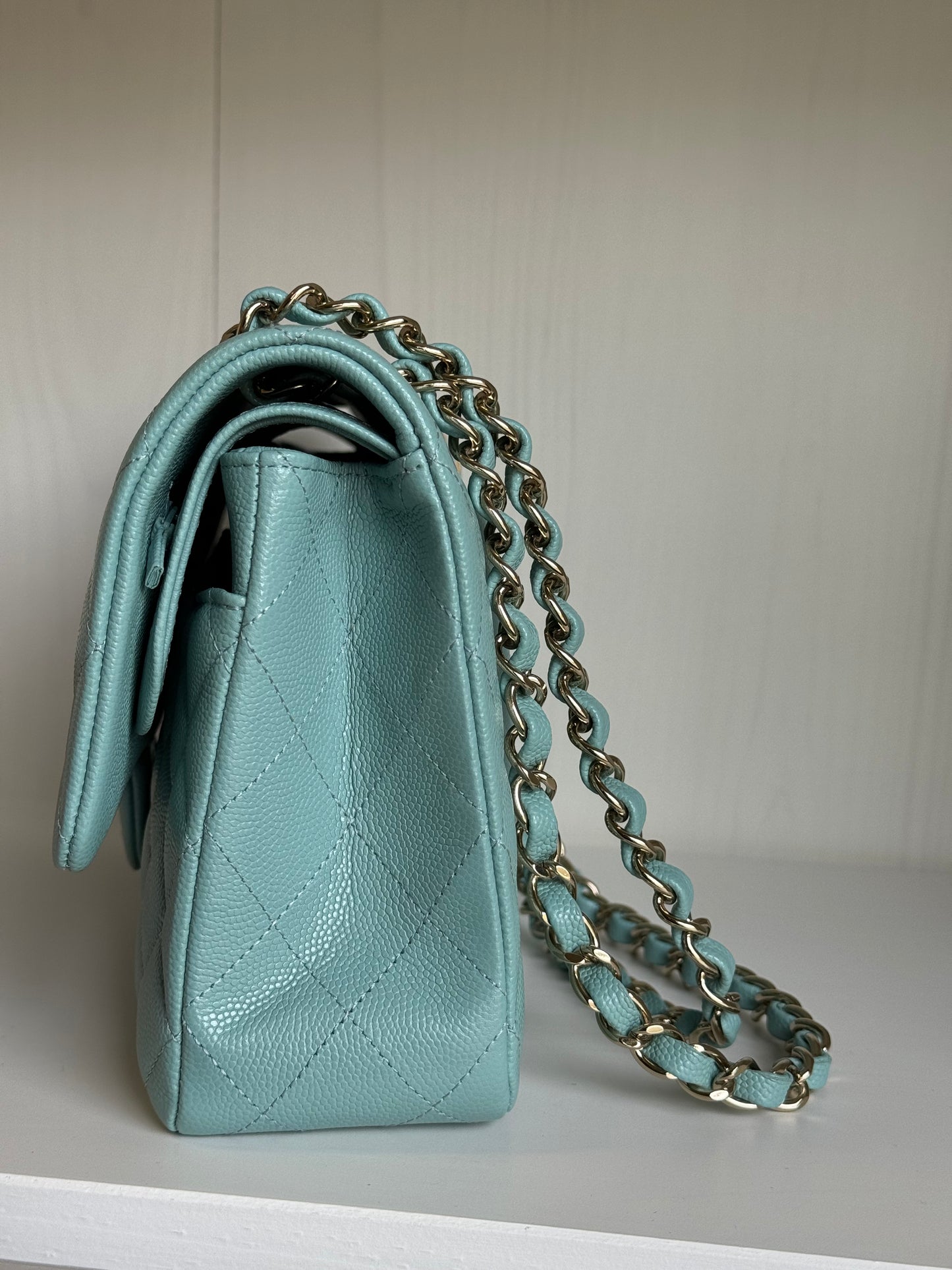 Chanel 20C Tiffany Blue Medium Caviar Flap Bag