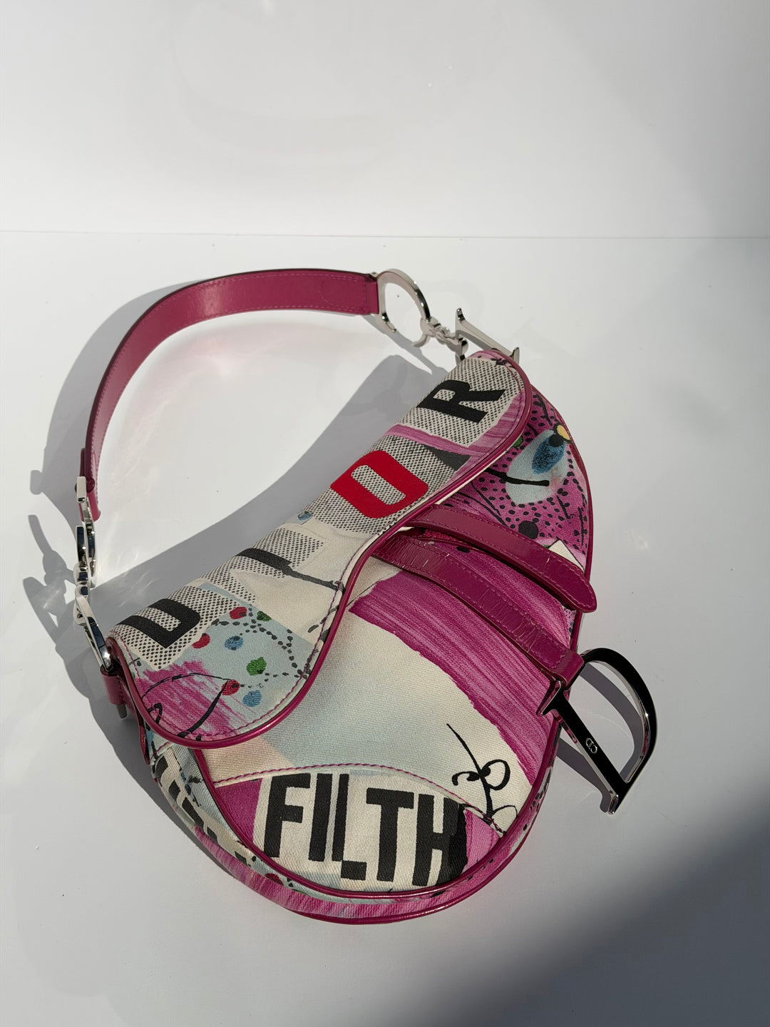 Christian Dior 2003 Multicolor “Filth” Saddle Bag