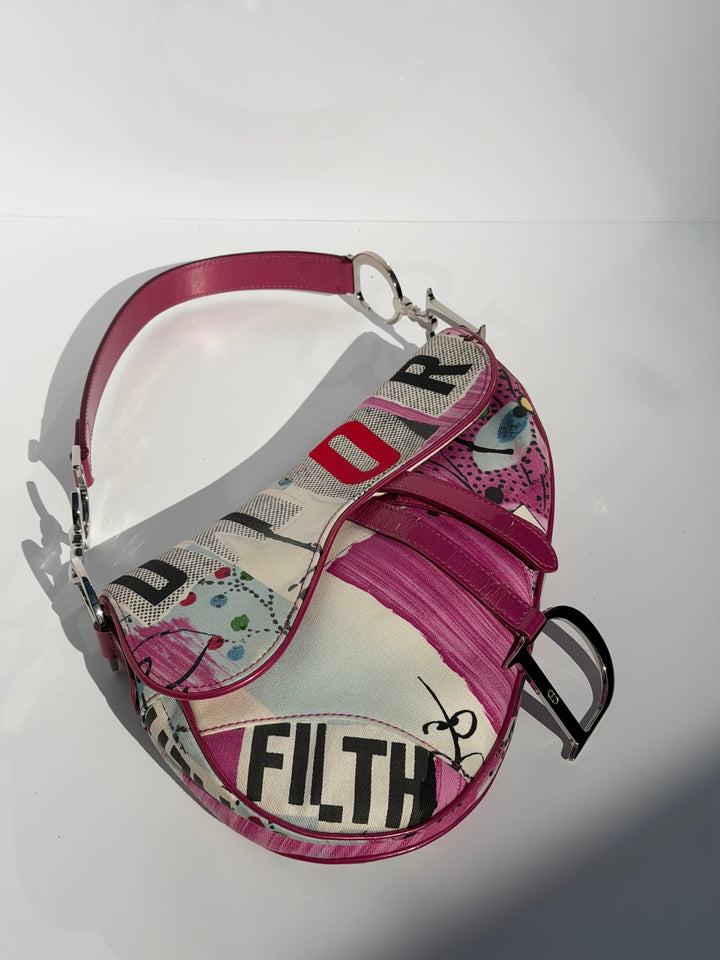 Christian Dior 2003 Multicolor “Filth” Saddle Bag
