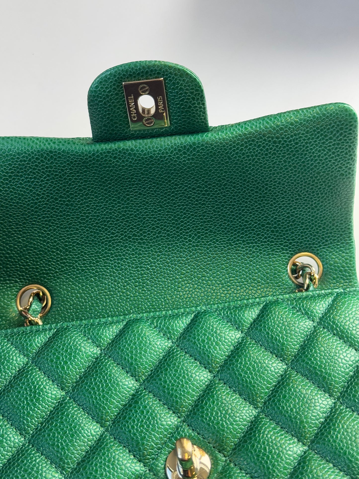 Chanel 18S Emerald Green Caviar Mini Flap Bag