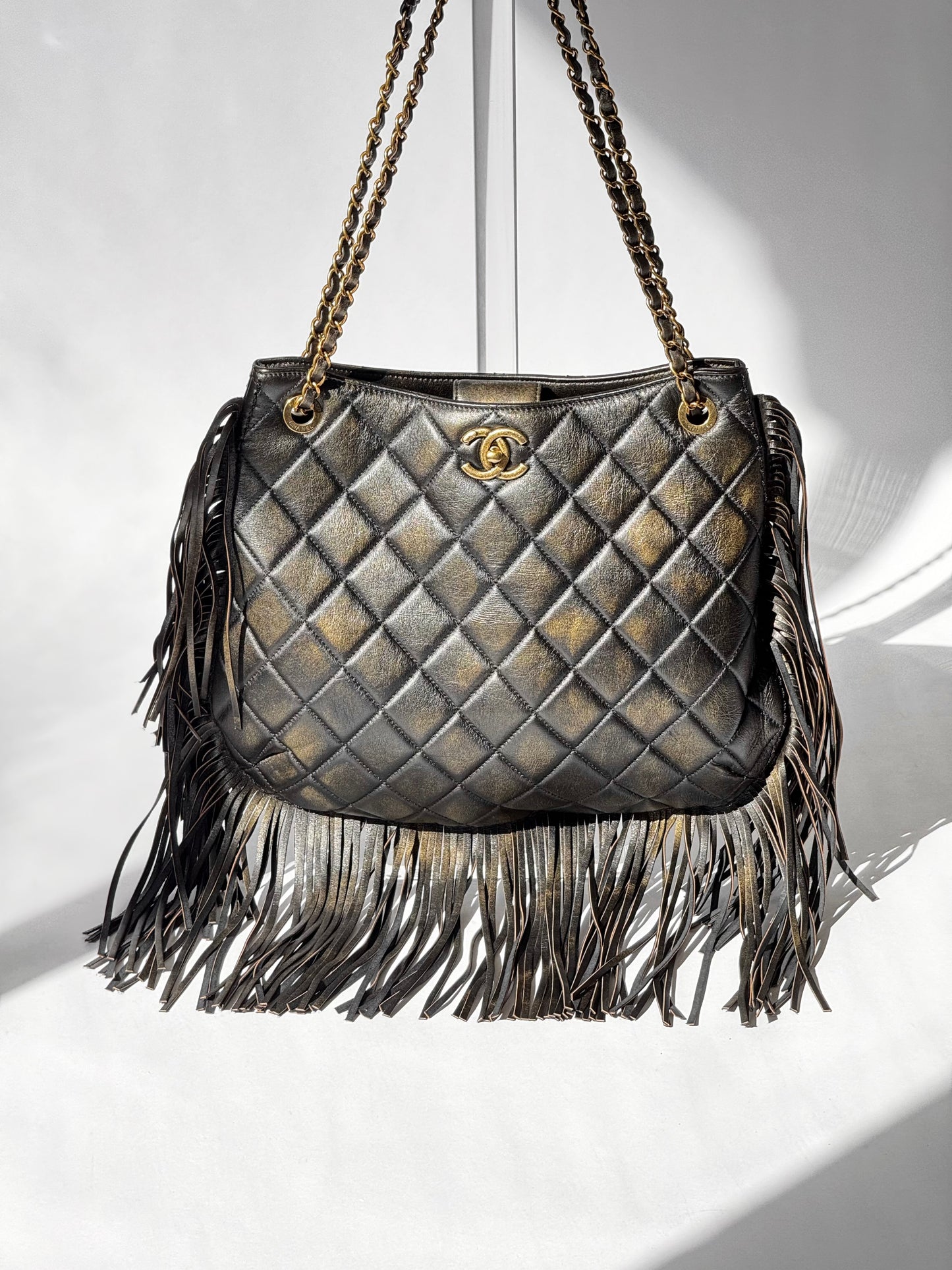 2014 Brown Paris Dallas Runway Fringe Bag