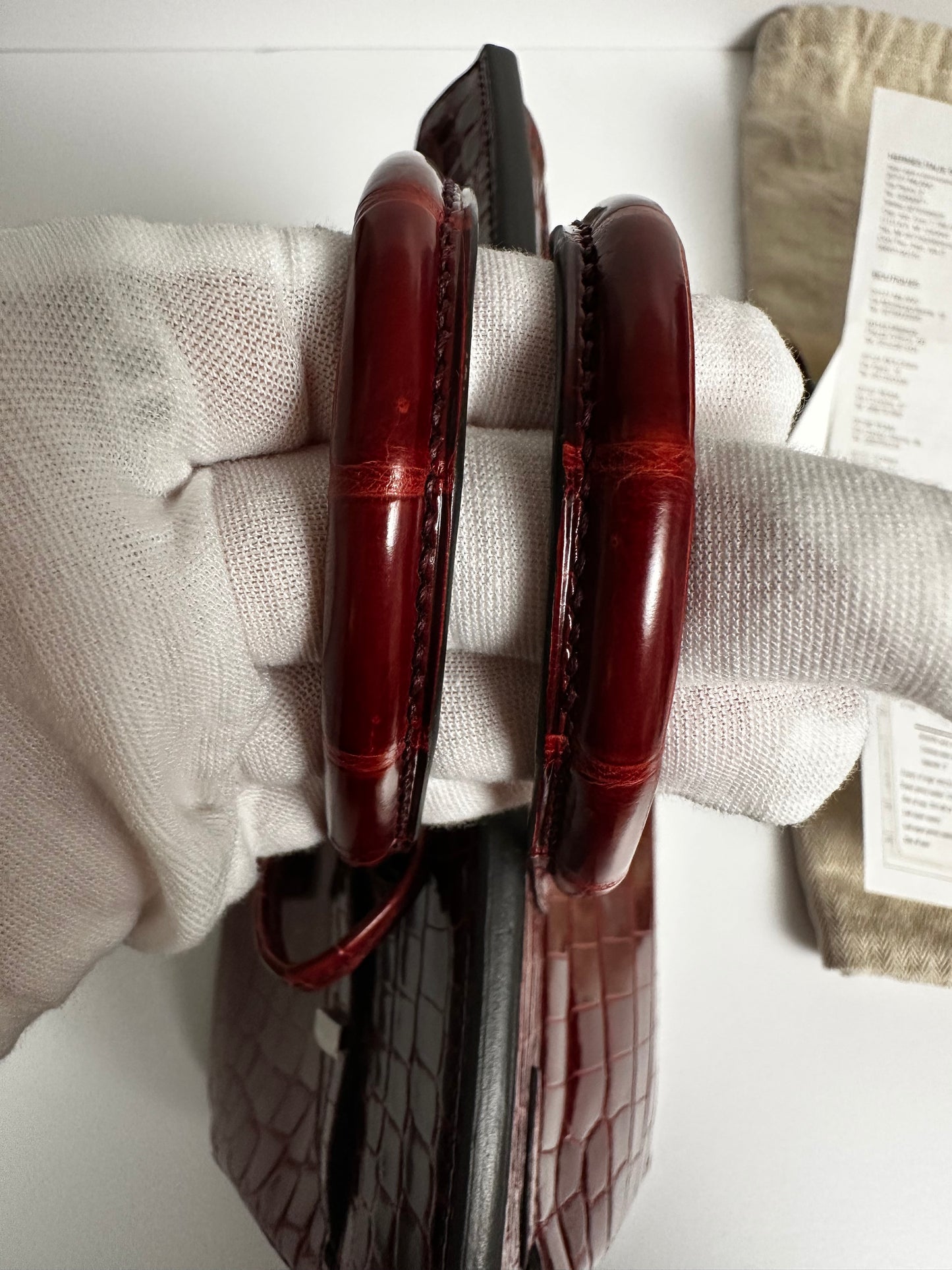 Hermes 2016 Bourgogne Shiny Niloticus Crocodile Birkin 25