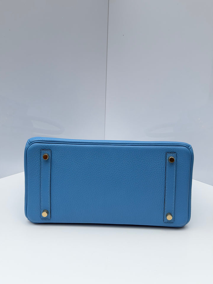 Hermes 2014 Bleu Paradis Clemence Taurillon Birkin 30
