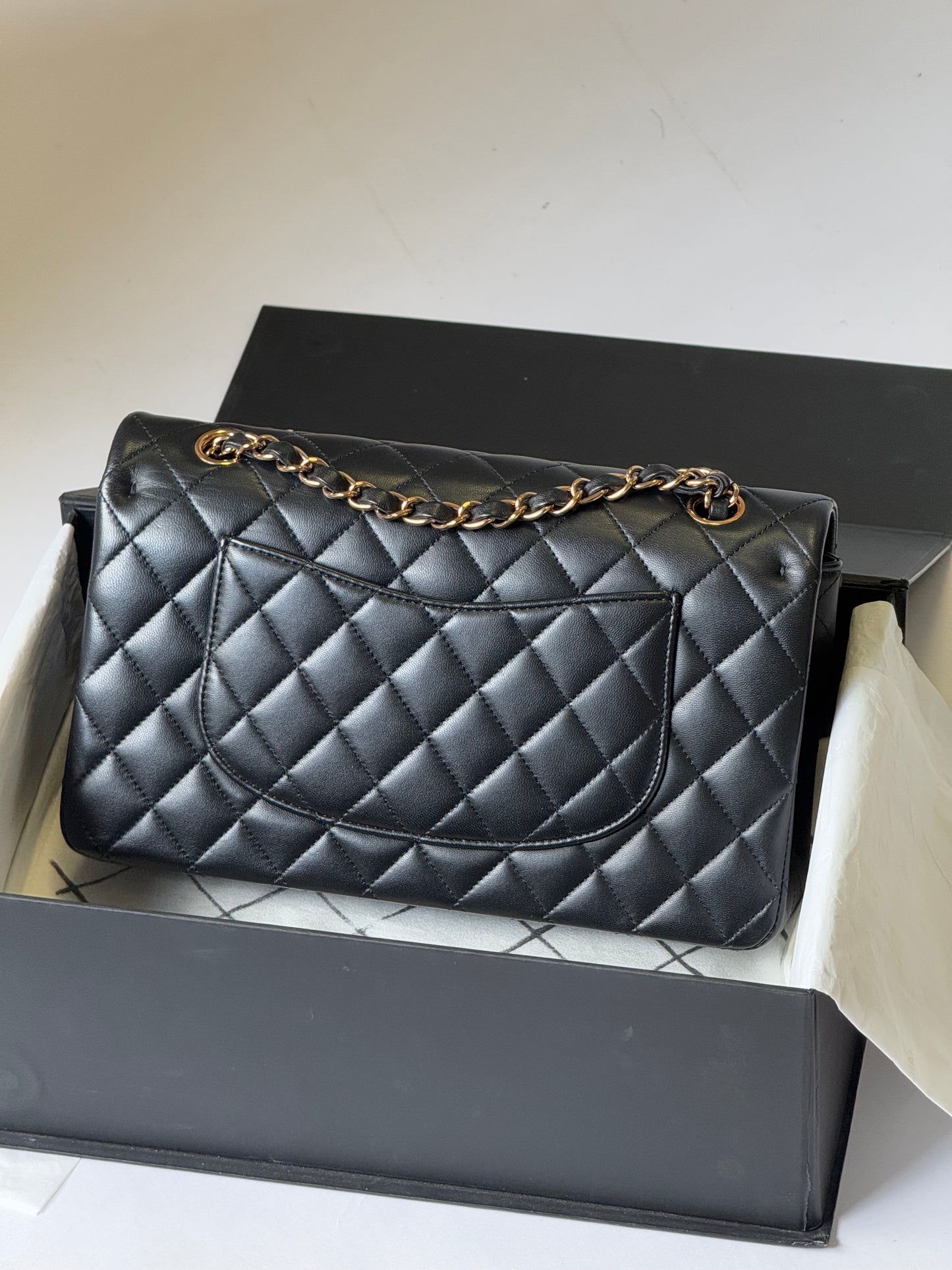 Chanel Black Medium Lambskin Flap Bag + RGHW