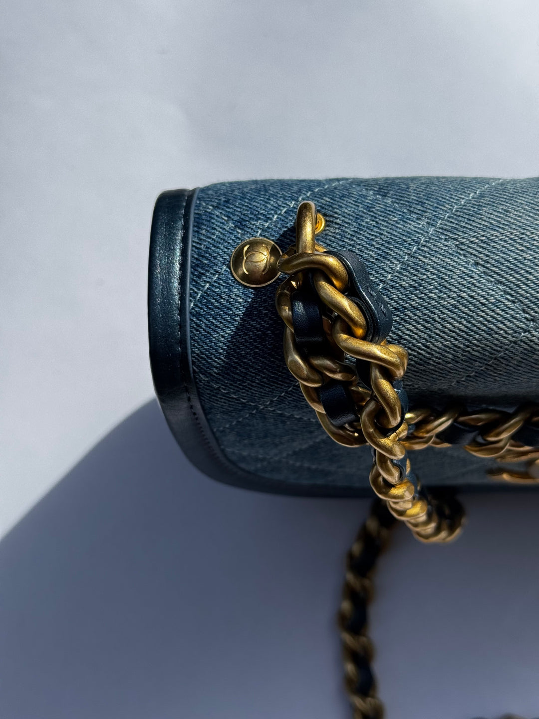 Chanel Denim Small Messenger Crossbody Bag