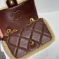 Chanel 25K Brown Mini Shearling Flap Bag
