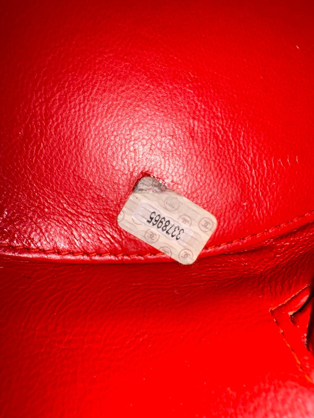 Chanel 1995 Red Patent Round Vanity