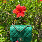 Chanel 18S Emerald Green Mini Square Caviar Flap Bag