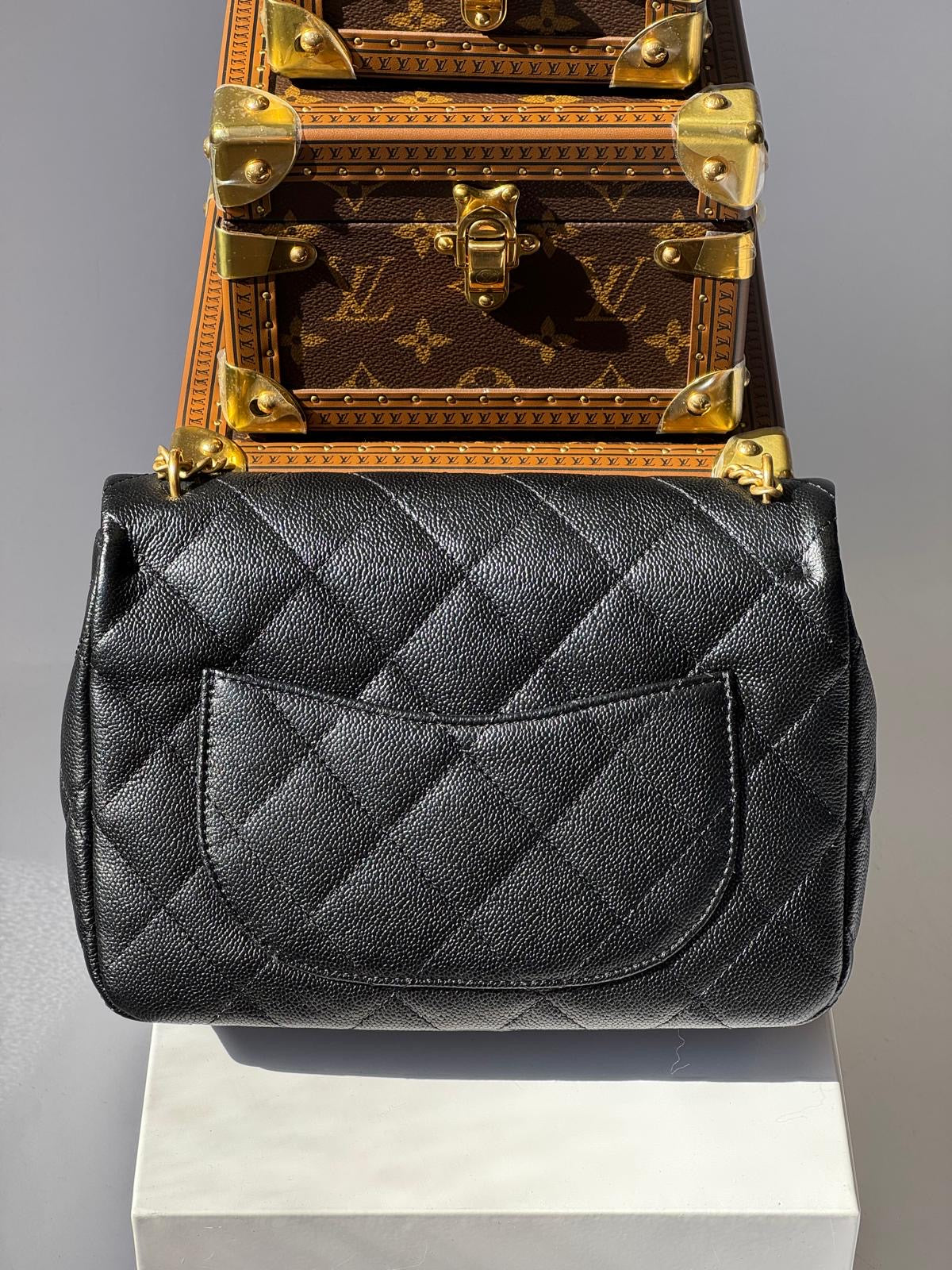 Chanel Black Medium Caviar Sweetheart Crush Flap Bag