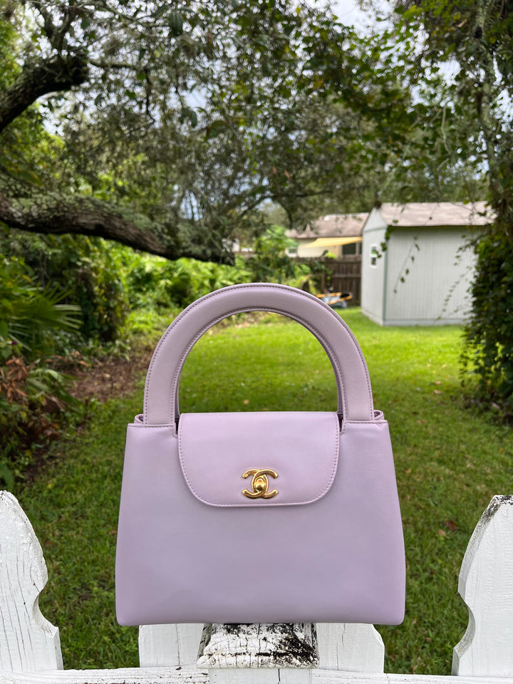 Chanel Vintage Medium Lilac  Lambskin Kelly Top Handle