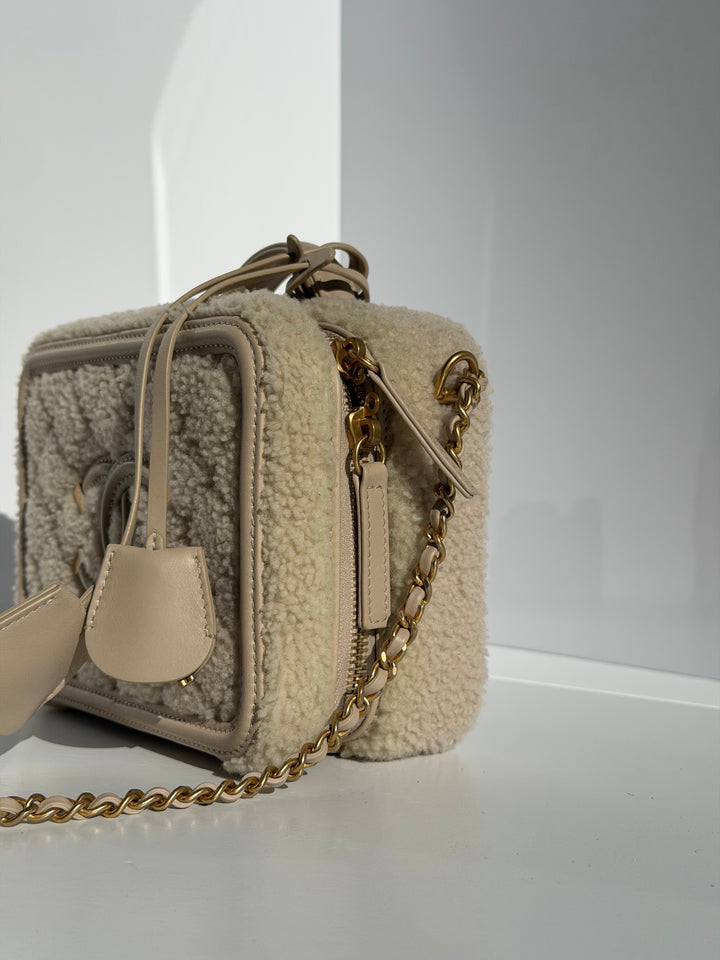Chanel Small Nude Filigree Shearling Vanity Case