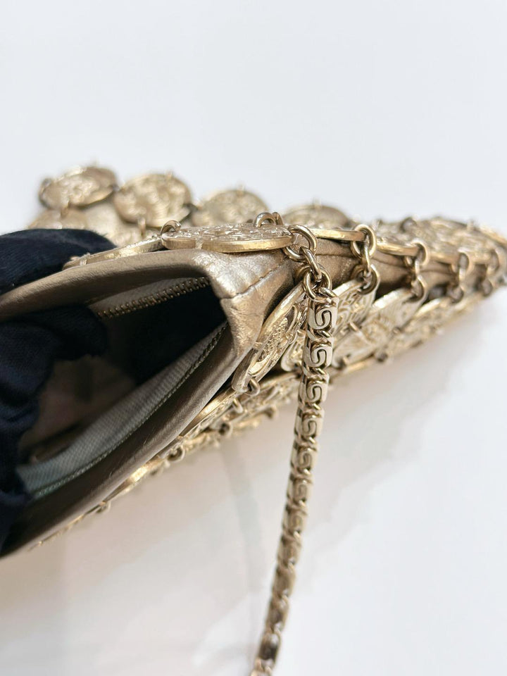 Chanel 18C Metiers D’art Gold Medallion Evening Bag