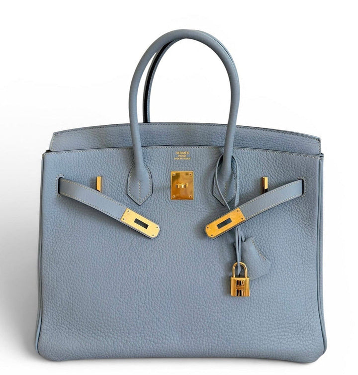 Hermès Birkin 35 Bleu Lin Togo Gold Hardware